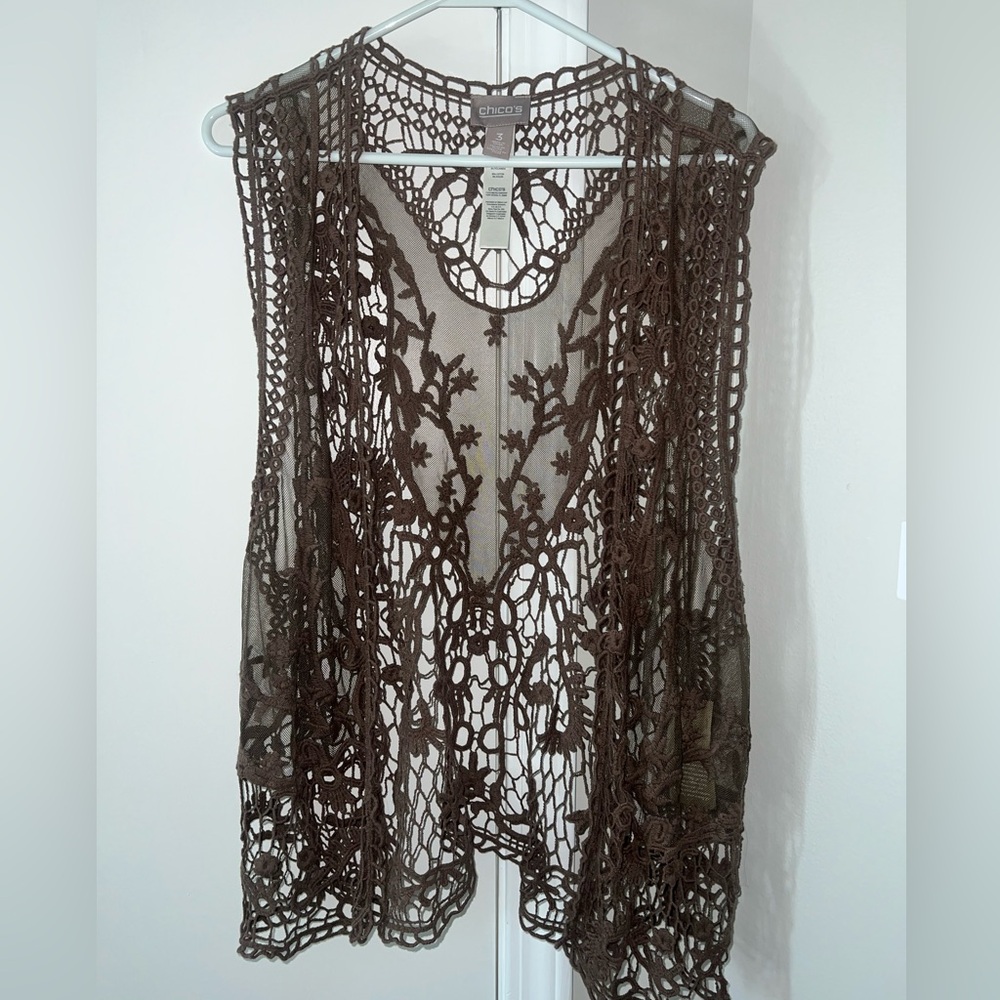 Brown Lace Vest